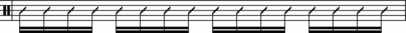 Sixteenth-note rhythm example.