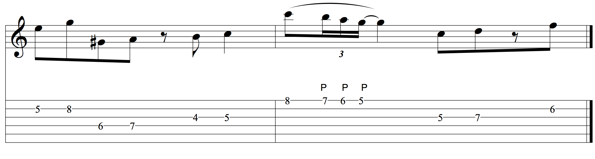Practicing the three-note chromatic pull-off in context..