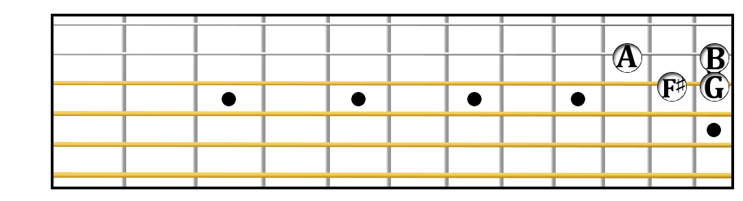 G major scale up two strings, part 7.