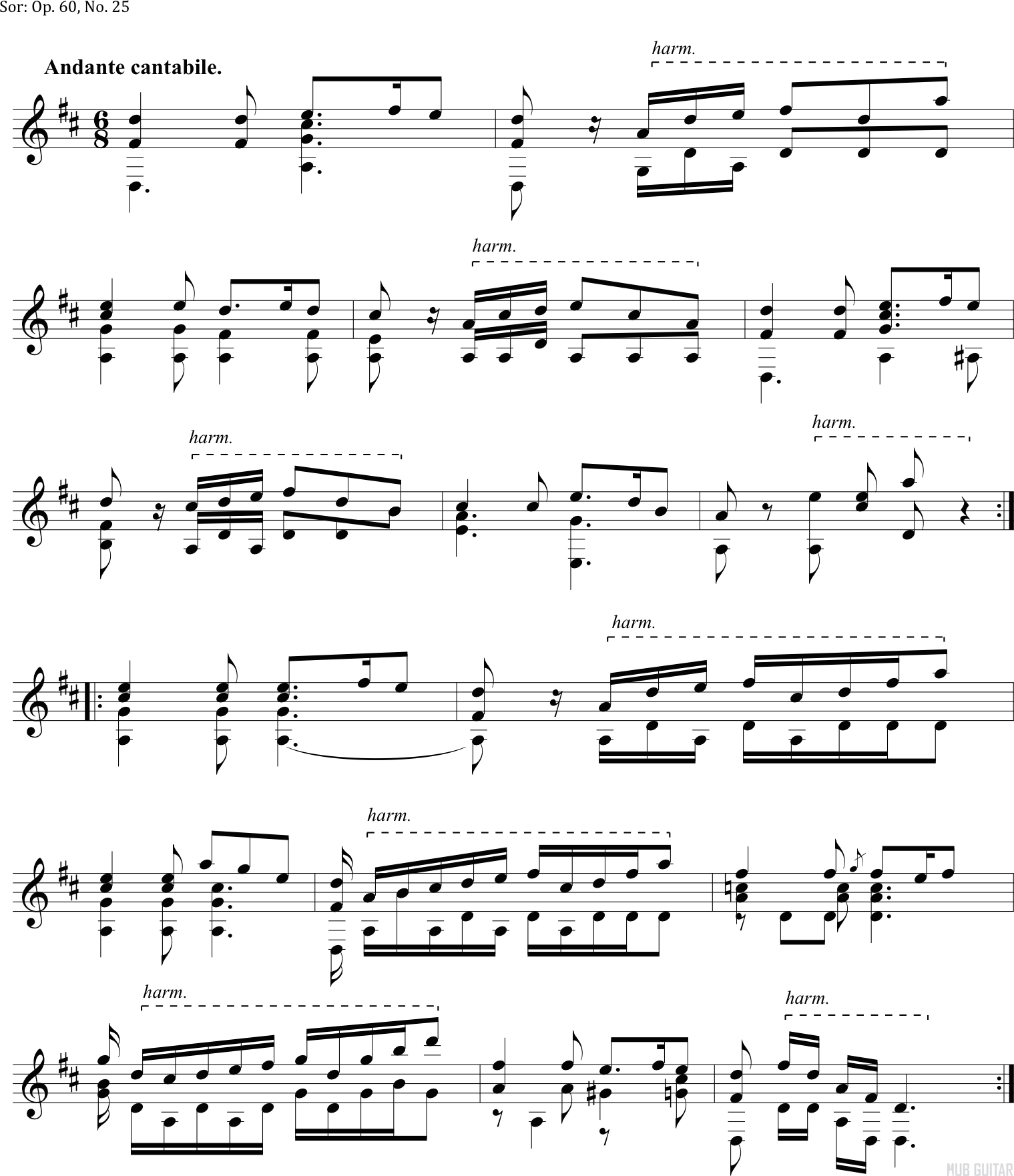 Sor - Study Op. 29 No. 22 | Free Sheet Music PDF